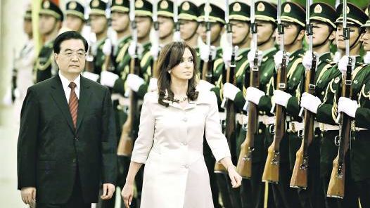 Argentina's president reviews the troops that will one day rule her country
