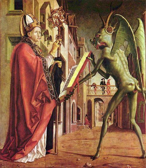 fig. 23.1 Michael Pacher, Saint Wolfgang and the Devil c 1471