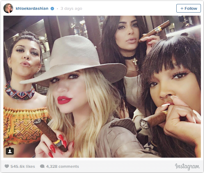 khloe kardashian cuba instagram cigars